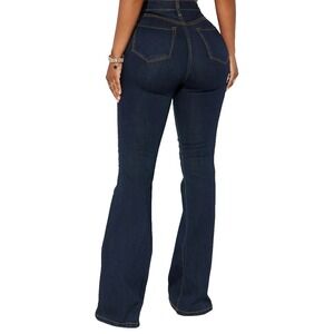 Fashion Nova Stretch Dark Jeans Fit & FLARE Boho Retro High Rise  Size 15